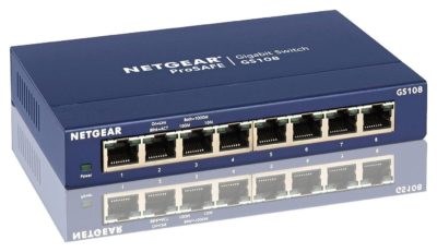 Netgear GS108UK 8 Port Gigabit Ethernet Switch.